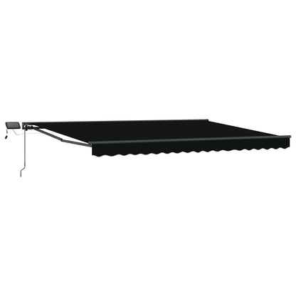 Handmatige Luifelhouder met LED's Zwart 4 × 3 m