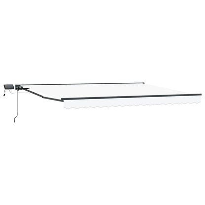 Handmatige Luifelhouder met LED's Wit 4 × 3 m