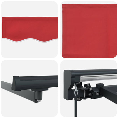 Handmatige Luifelhouder met LED's Rood 4 × 3 m