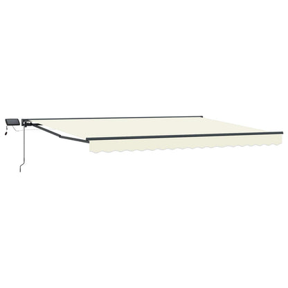 Handmatige Luifelhouder met LED's Crème 4 × 3,5 m