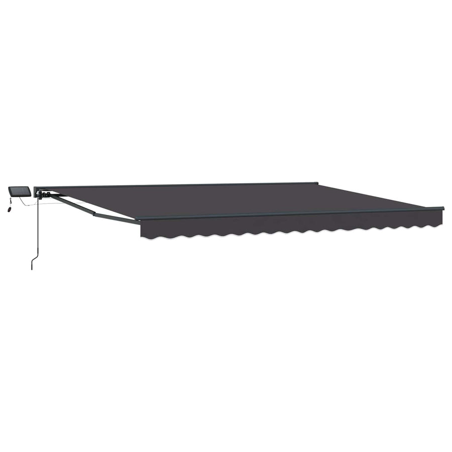 Handmatige Luifelhouder met LED's Antraciet 4 × 3,5 m