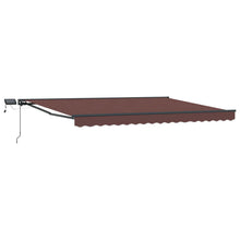 Handmatige Luifelhouder met LED's Bruin 4,5 × 3 m