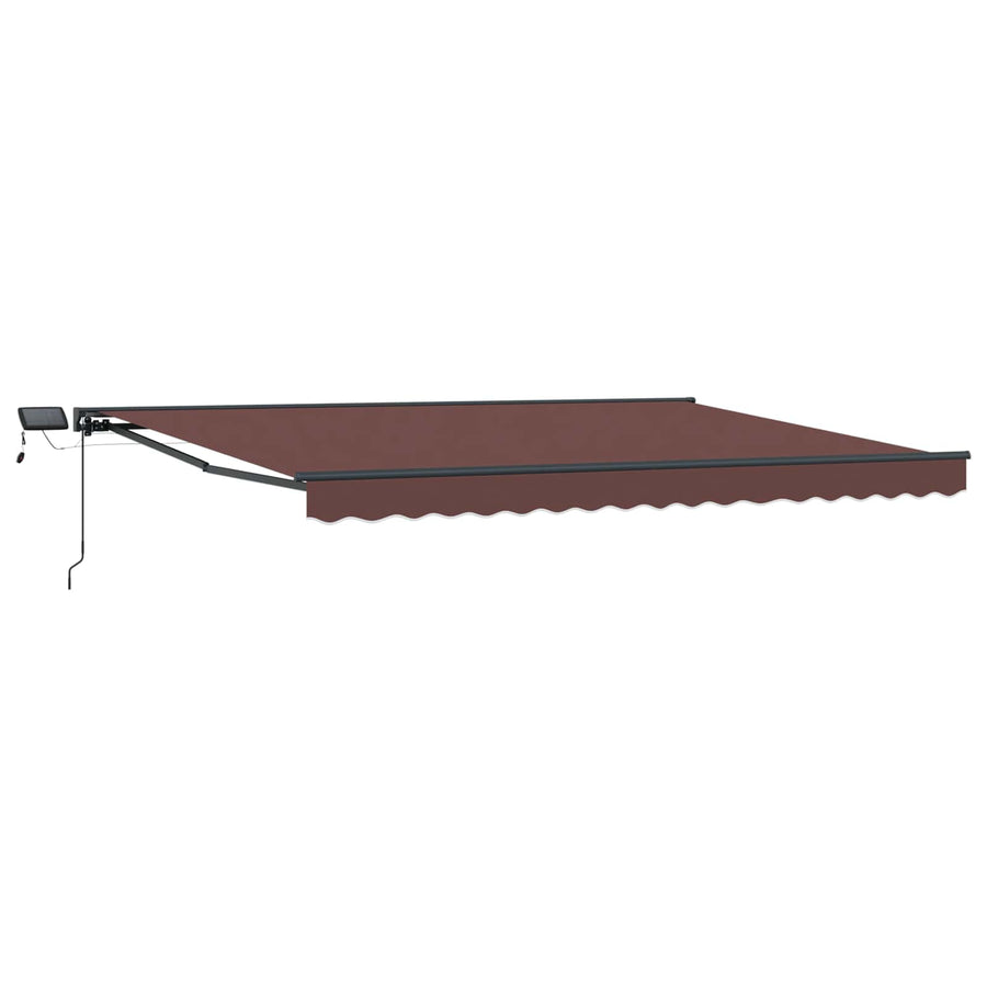 Handmatige Luifelhouder met LED's Bruin 4,5 × 3 m