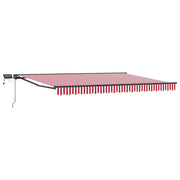 Luifel 4,5x3 m rood wit met LED