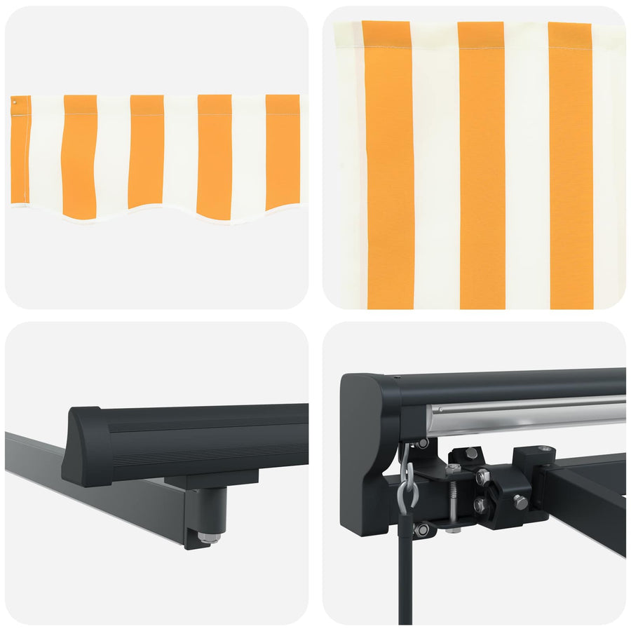 Handmatige Luifelhouder met LED's Geel en Wit 4,5 × 3,5 m