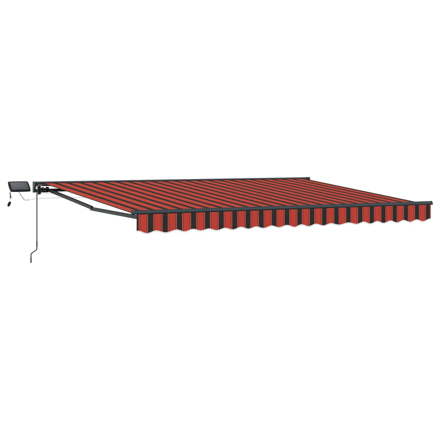Handmatige Luifelhouder met LED's Oranje en Zwart 4,5 × 3,5 m