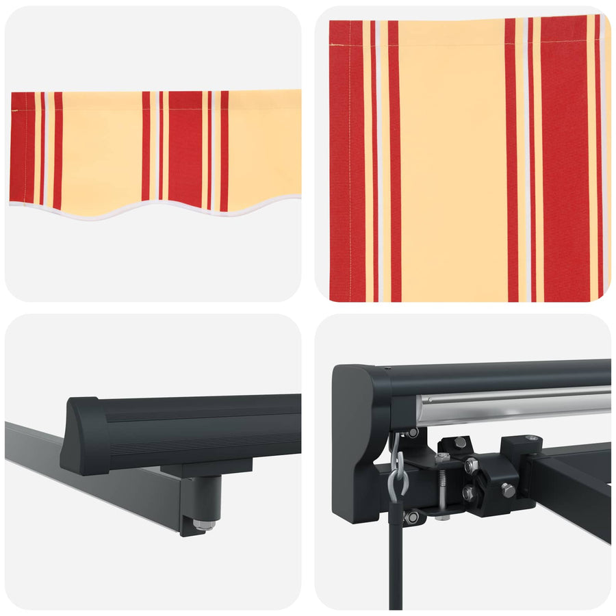 Handmatige Luifelhouder met LED's Geel en Oranje 4,5 × 3,5 m