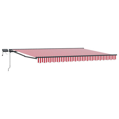 Handmatige Luifelhouder met LED's Rood en Wit 4,5 × 3,5 m