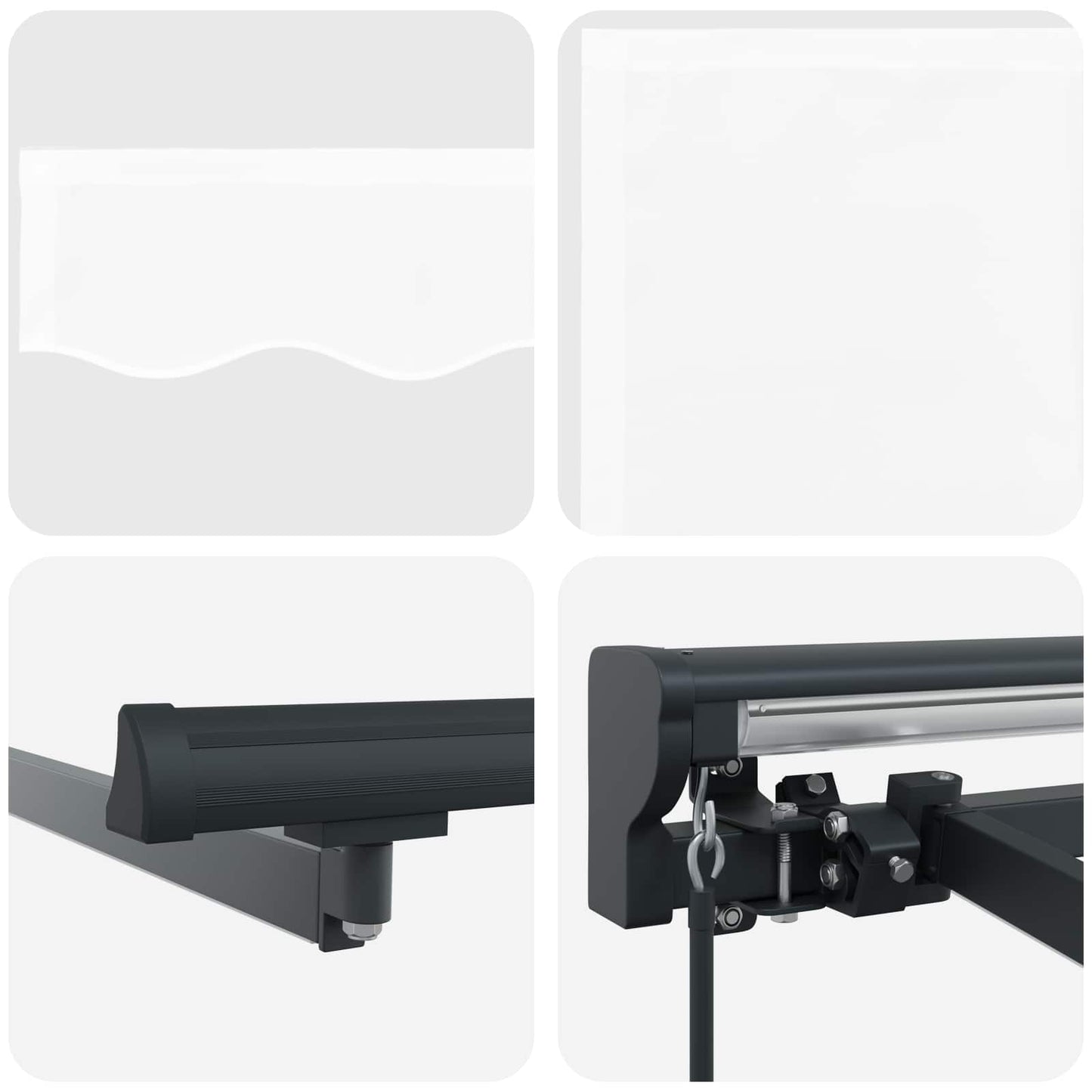 Handmatige Luifelhouder met LED's Wit 4,5 × 3,5 m