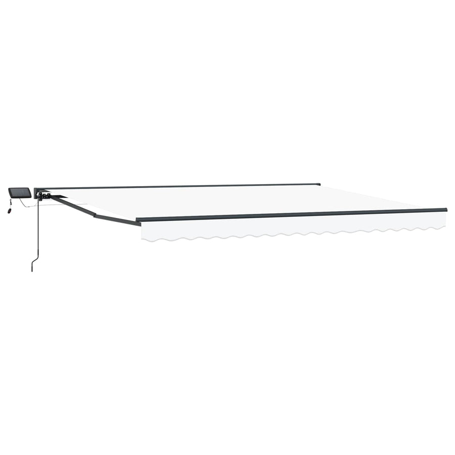 Handmatige Luifelhouder met LED's Wit 4,5 × 3,5 m
