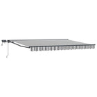 Manual Awning Holder with LEDs Anthracite and White 5 x 3 m