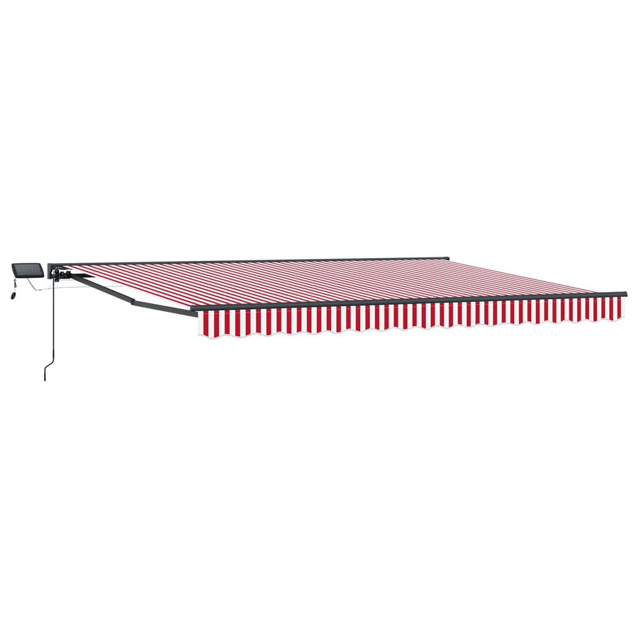 Handmatige Luifelhouder met LED's Rood en Wit 5 x 3 m