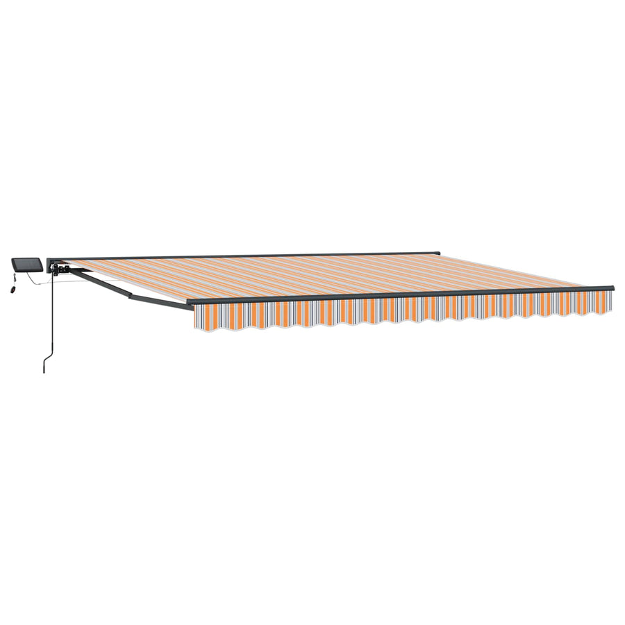Handmatige Luifelhouder met LED's Blauw en Oranje 5 x 3 m
