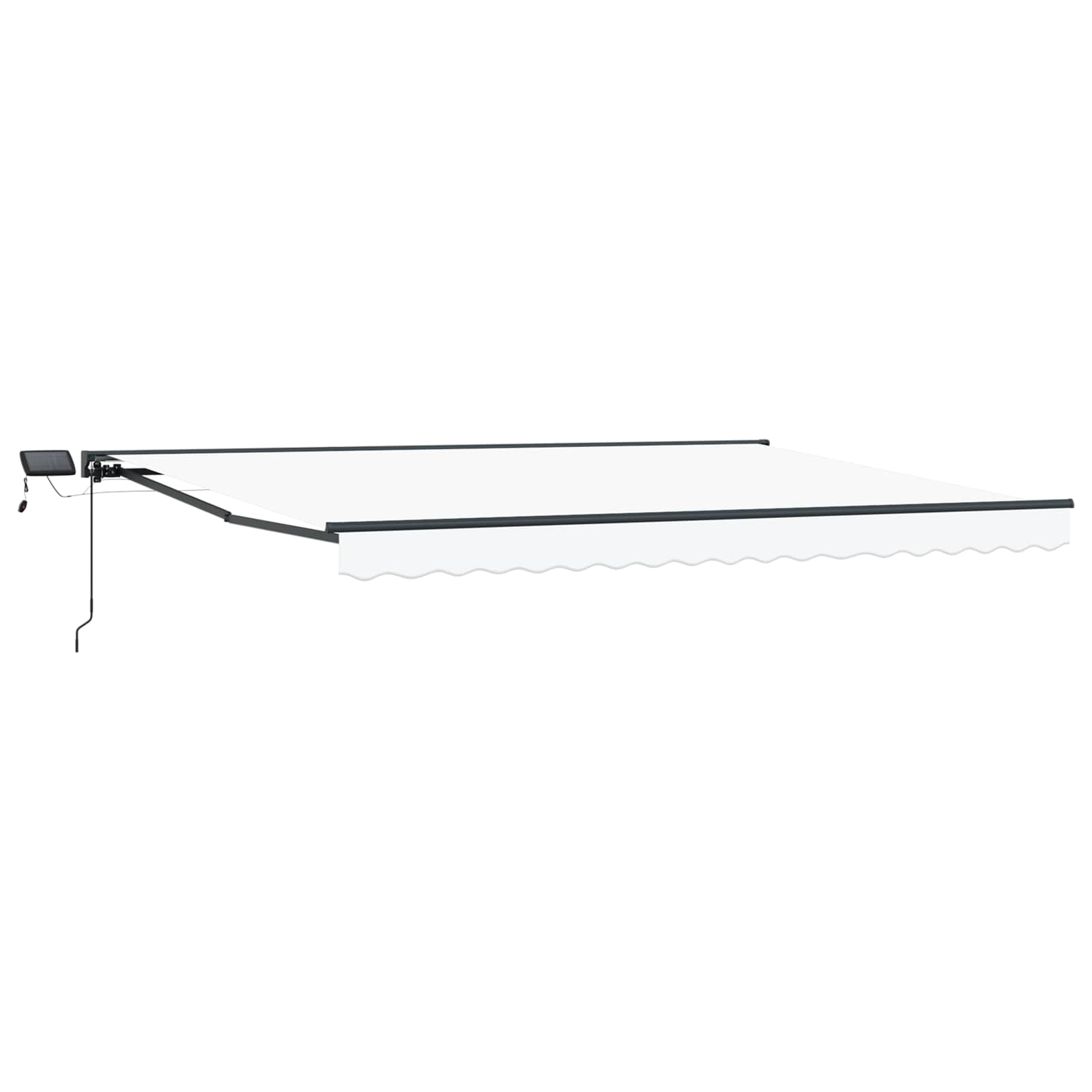 Handmatige Luifelhouder met LED's Wit 5 x 3 m