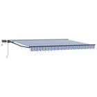 Manual Awning with Blue and White LEDs 5 x 3.5 m