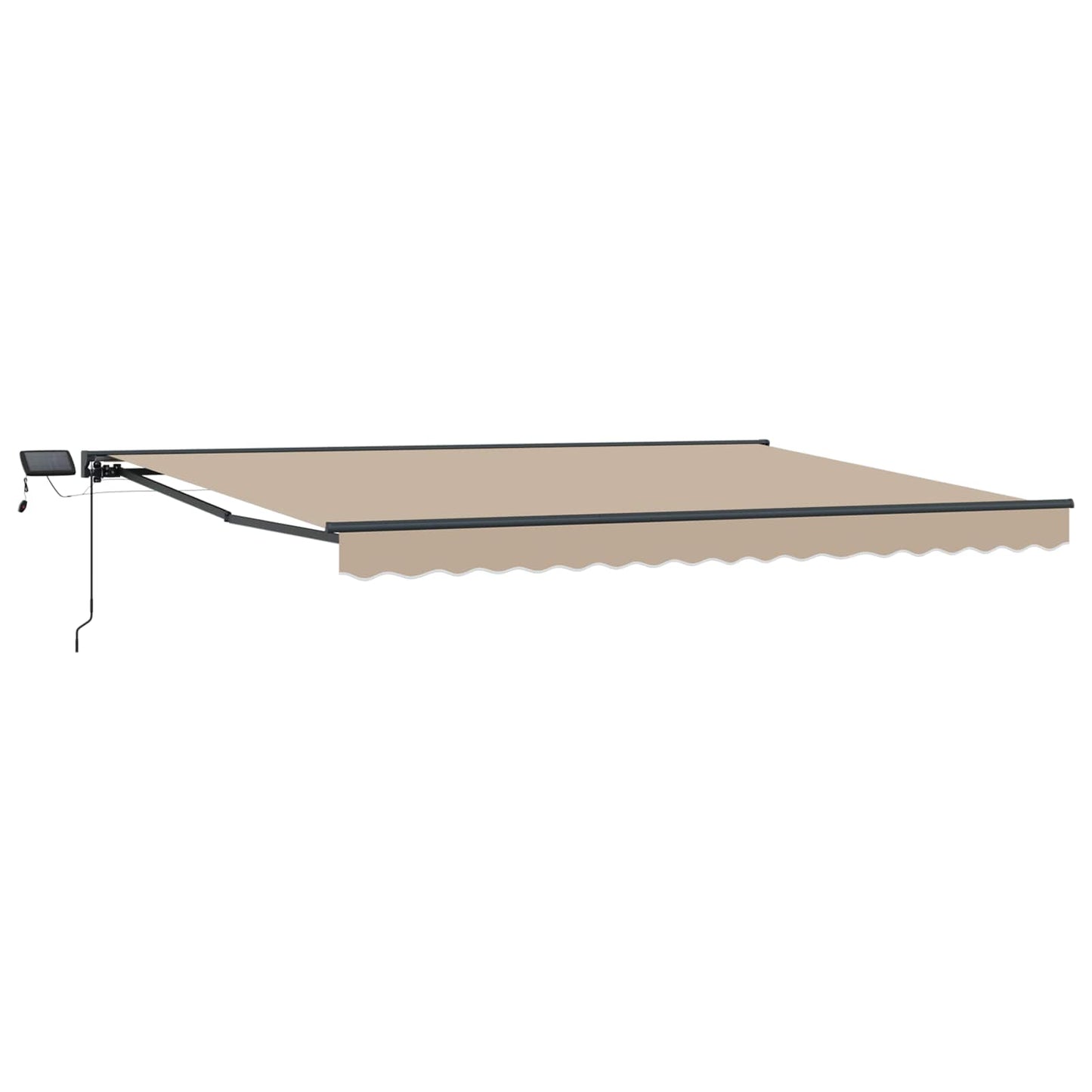 Handmatige Luifelhouder met LED's Beige 5 × 3,5 m