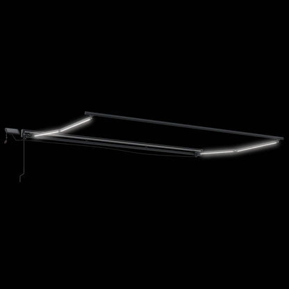 Handmatige Luifelhouder met LED's Beige 5 × 3,5 m
