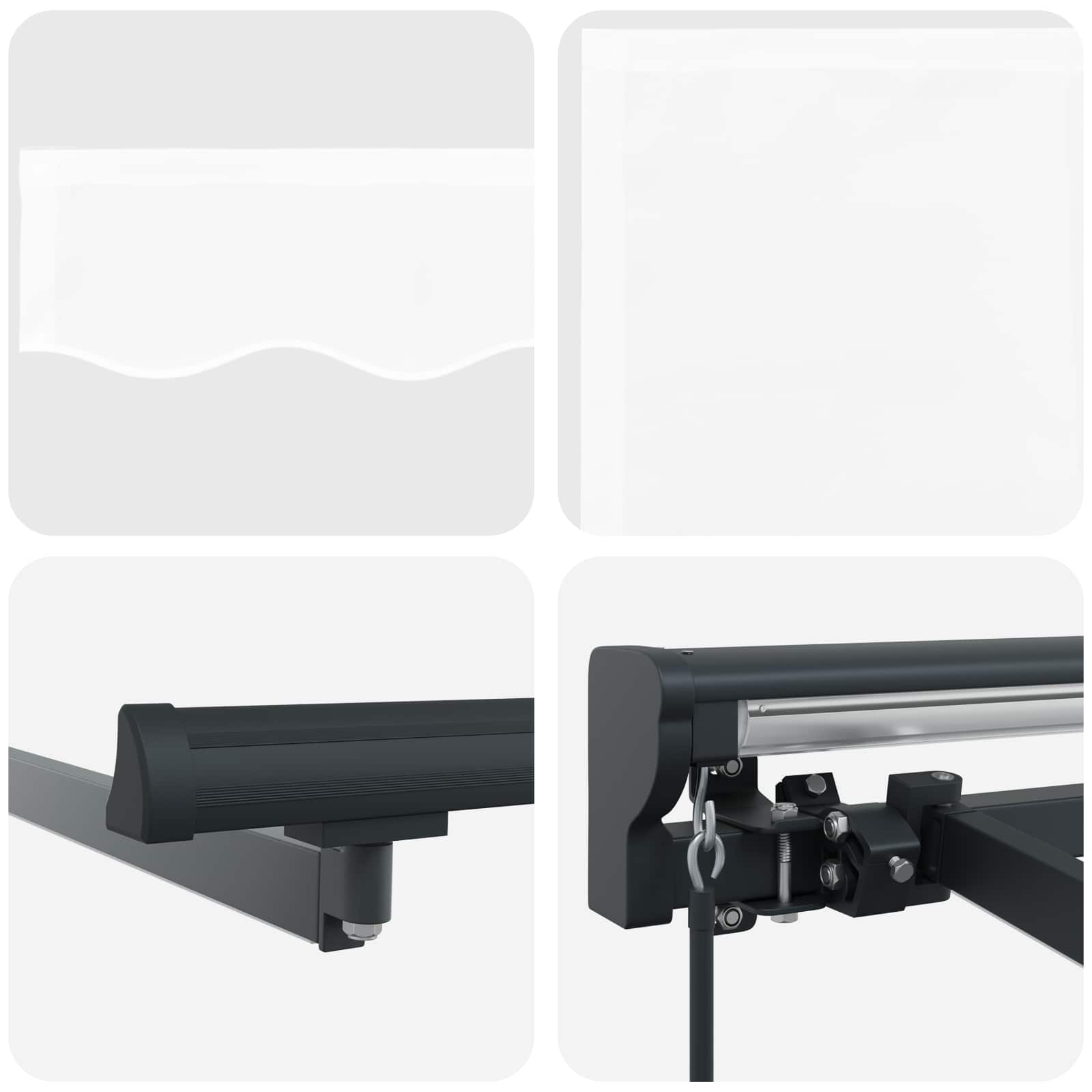 Handmatige Luifelhouder met LED's Wit 5 × 3,5 m