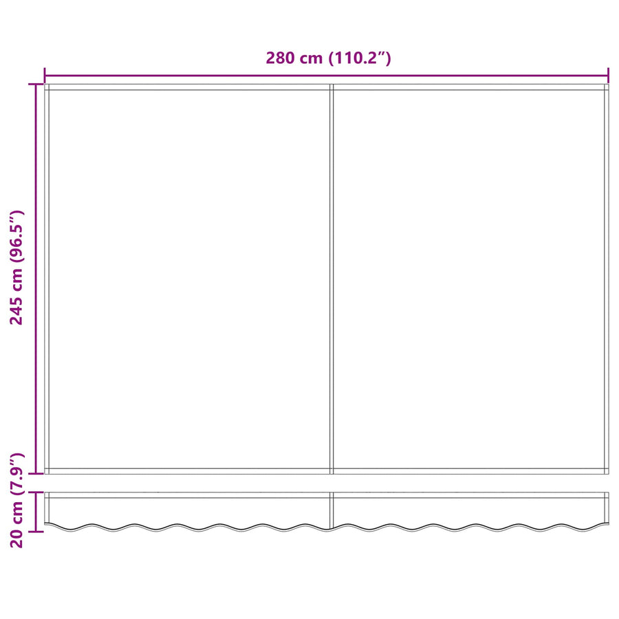 Elektrisch Uittrekbaar Zonnescherm Zwart 3 x 2,5 m