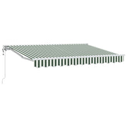 Electric Extendable Awning Green and White 3 x 2.5 m
