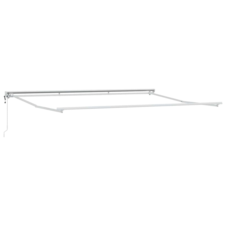 Elektrisch Uittrekbaar Zonnescherm Geel en Wit 4 × 3,5 m