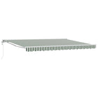 Electric Retractable Awning Green and White 5 x 3.5 m