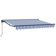 Electric Retractable Awning Blue and White 2.5 x 2 m