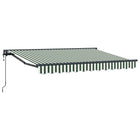 Electric Retractable Awning Green and White 3 x 2 m