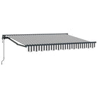 Electric Retractable Awning Anthracite and White 3.5 x 2 m