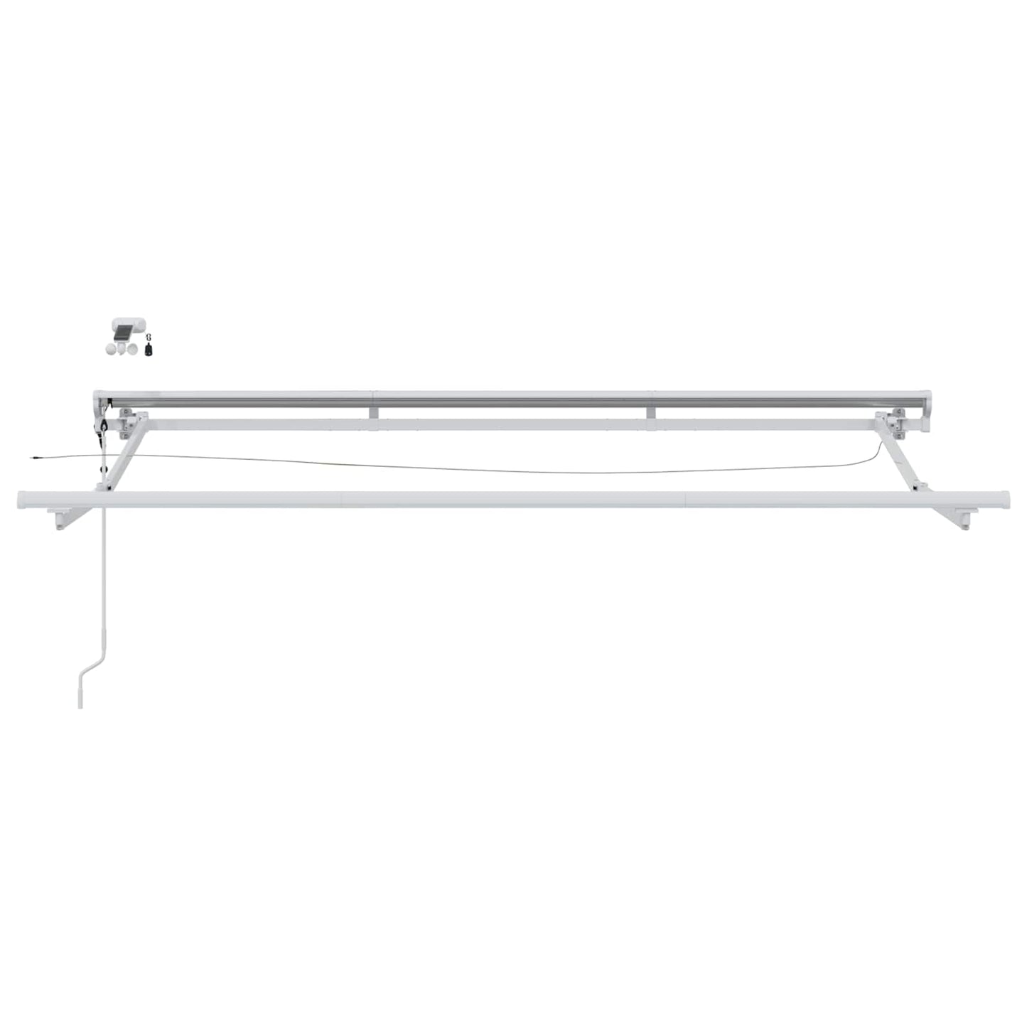 Elektrisch Uittrekbaar Zonnescherm Geel, Grijs en Wit 3,5 x 2 m