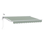 Electric Extendable Awning Green and White 3 x 2.5 m