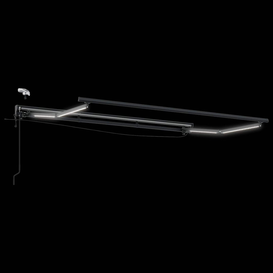Elektrisch Uittrekbaar Zonnescherm Blauw en Wit 3,5 x 2,5 m