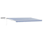 Electric Retractable Awning Blue and White 4 × 3 m