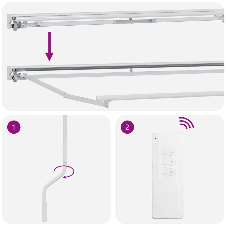 Elektrisch Uittrekbaar Zonnescherm Geel en Wit 4 × 3,5 m