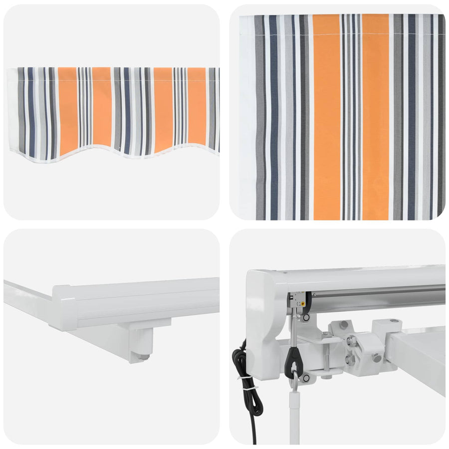 Elektrisch Uittrekbaar Zonnescherm Blauw en Oranje 5 x 3 m