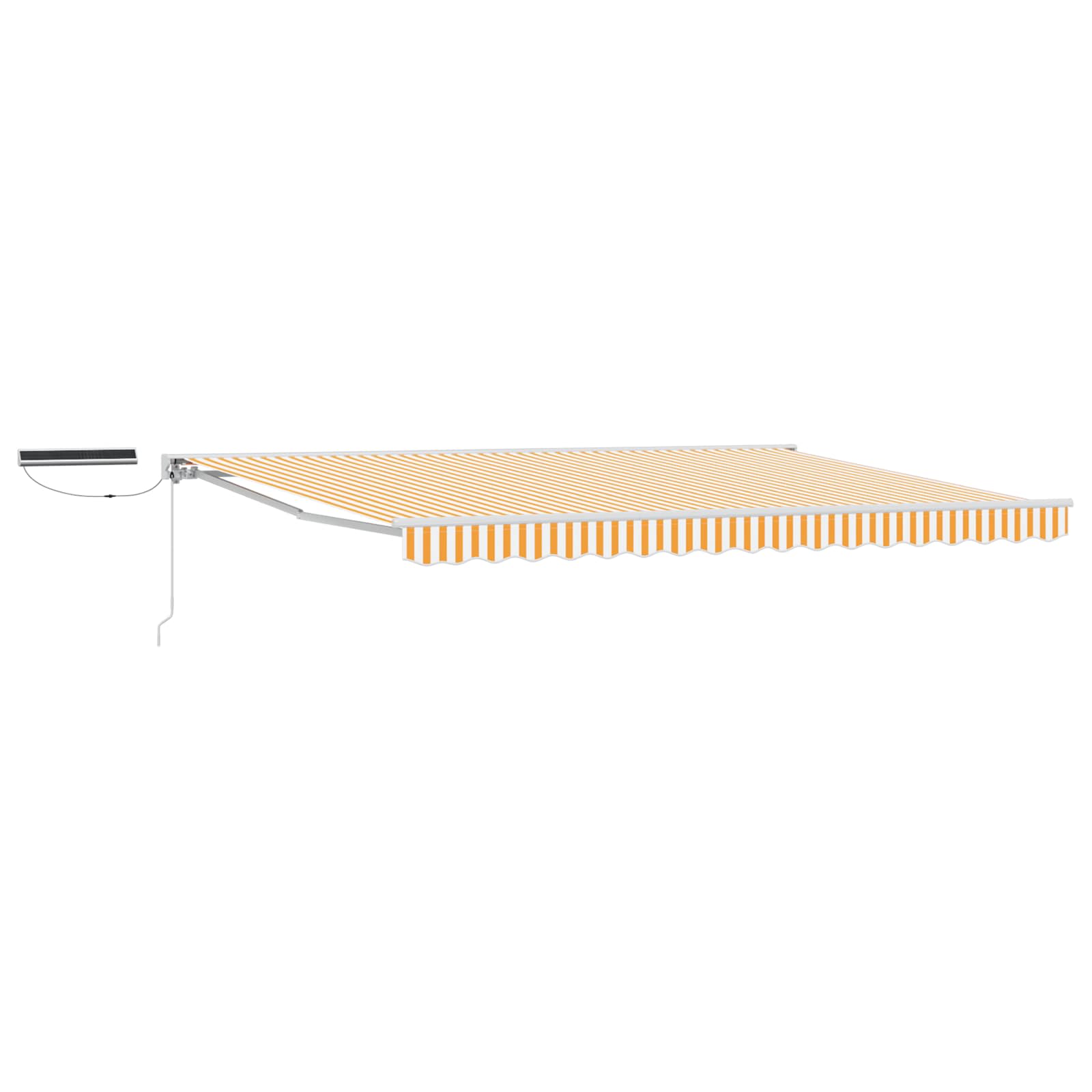 Elektrisch Uittrekbaar Zonnescherm Geel en Wit 5 × 3,5 m