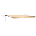 Electric Retractable Awning Yellow and White 4 × 3.5 m