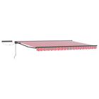 Electric Retractable Awning Red and White 4.5 × 3 m