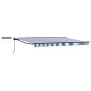 Elektrisch zonnescherm 5x3 m blauw wit