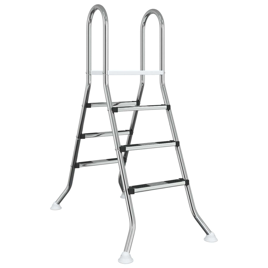 Ladder voor bovengronds zwembad 100 cm 3 treden zilver
