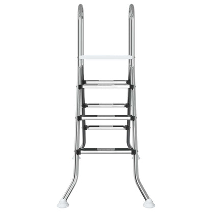 Ladder voor bovengronds zwembad 100 cm 3 treden zilver