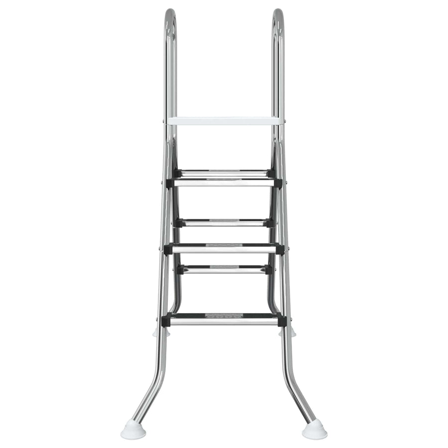 Ladder voor bovengronds zwembad 100 cm 3 treden zilver