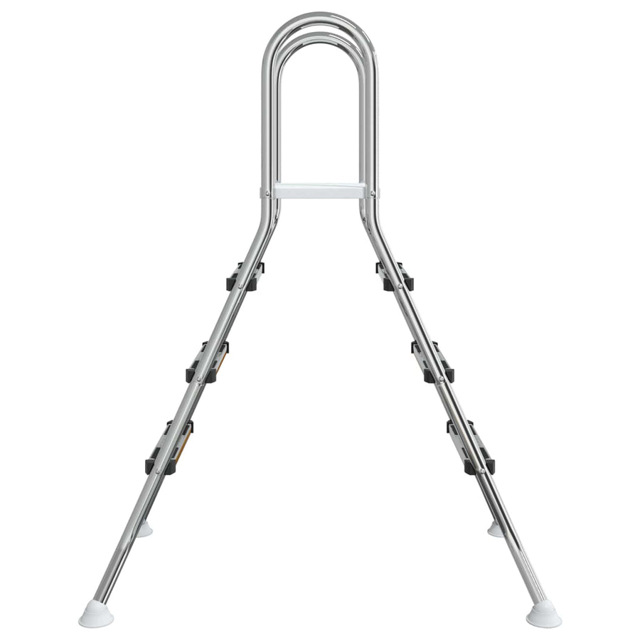 Ladder voor bovengronds zwembad 100 cm 3 treden zilver