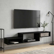 Tv-meubel wandmontage 150x28x26 cm zwart eiken