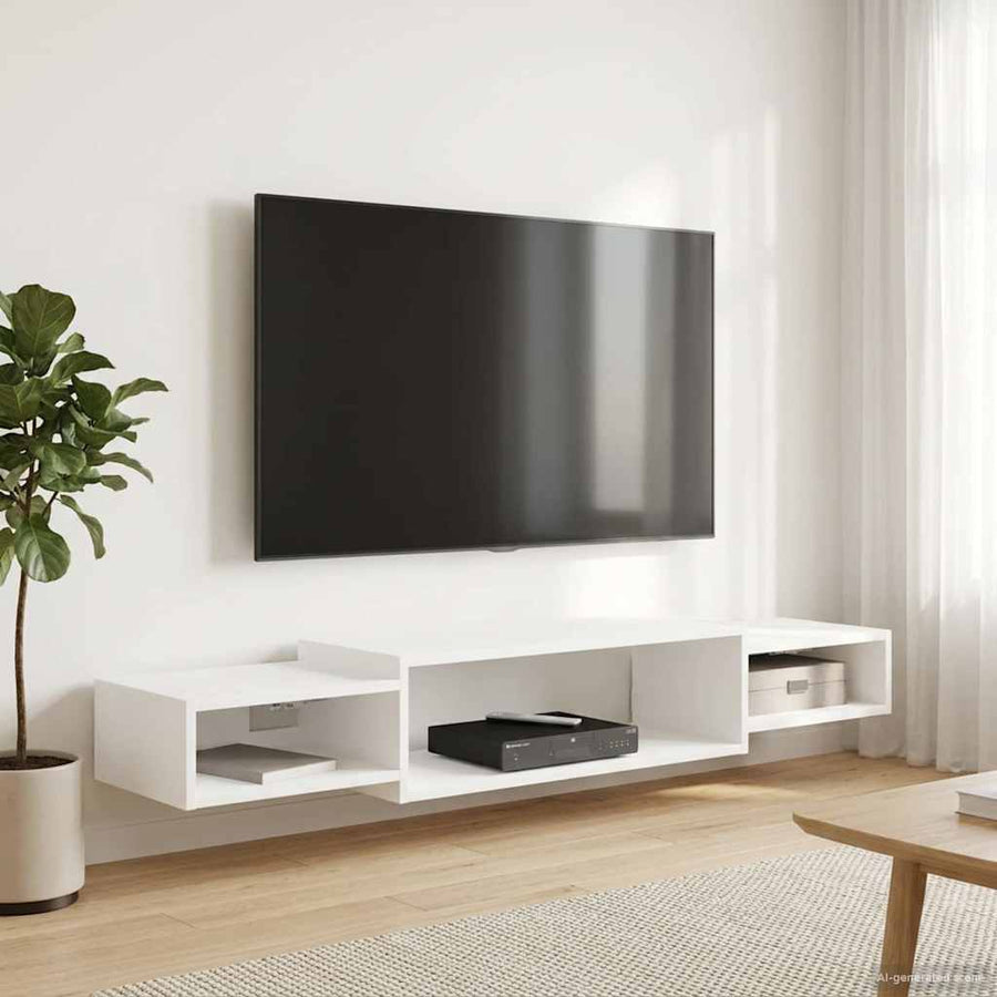 Wandgemonteerd tv-meubel Muurmontage Wit 140 x 28 x 21 cm