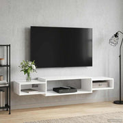 Tv-meubel wandmontage 140x28x21 cm wit bewerkt hout