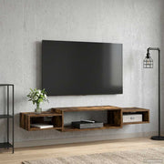 Tv-meubel wandmontage 140x28x21 cm gerookt eiken