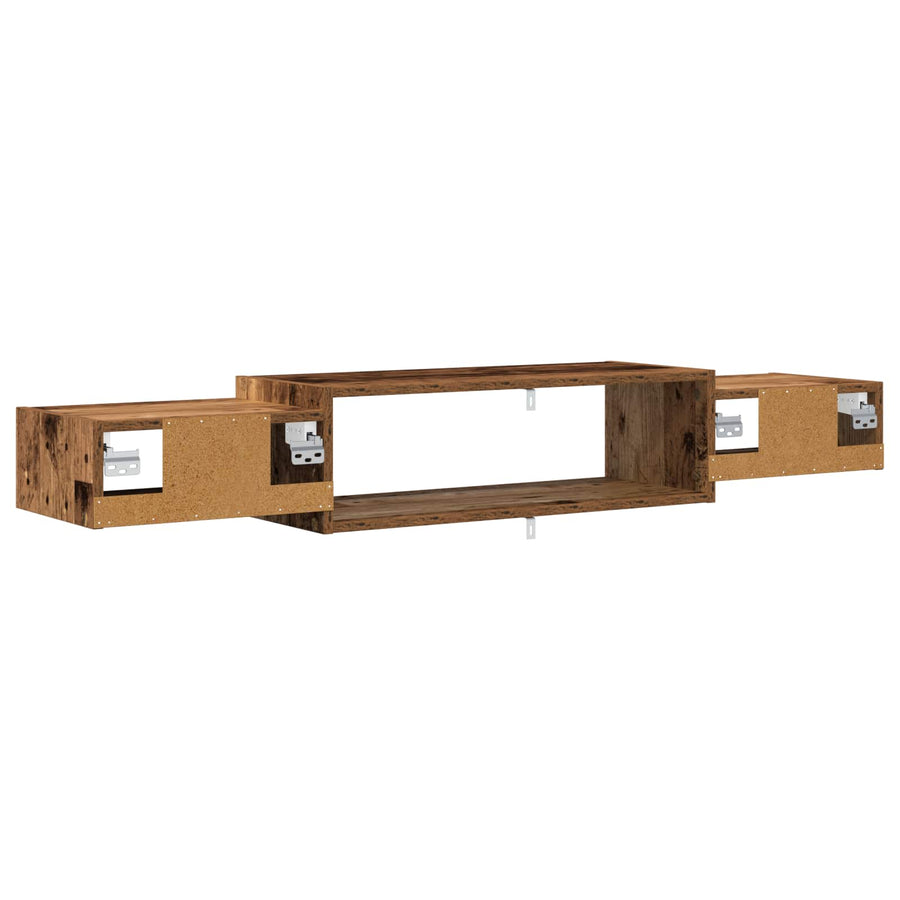 Wandgemonteerd tv-meubel Muurmontage Oud hout 140 x 28 x 21 cm
