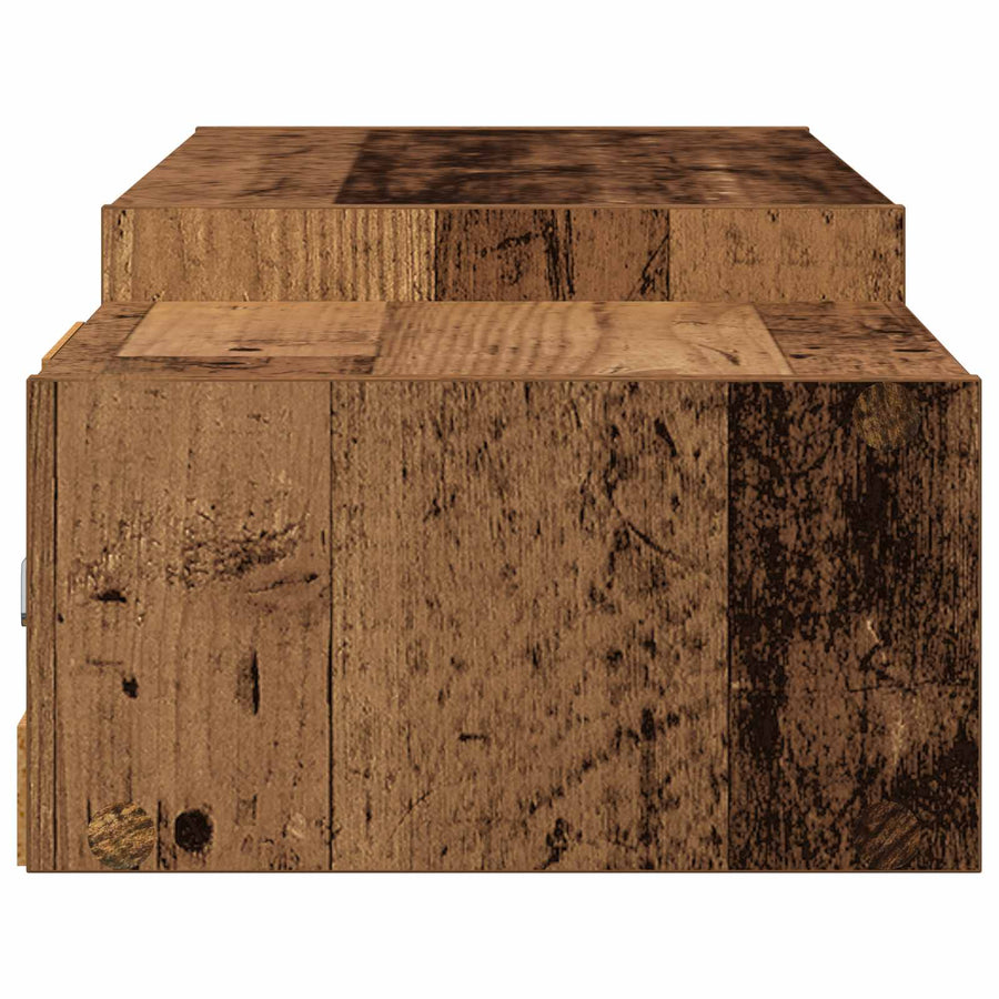 Wandgemonteerd tv-meubel Muurmontage Oud hout 140 x 28 x 21 cm
