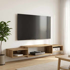 Wall-mounted TV cabinet Wall mounting Artisanal oak